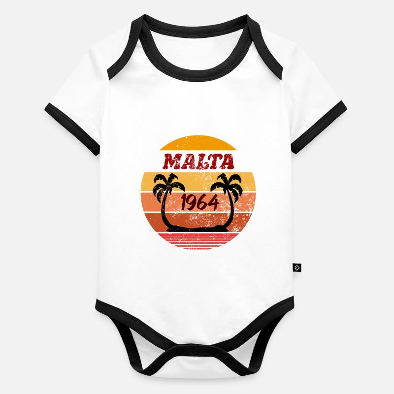 Malte 1964 Body Bébé bio contrasté manches courtes