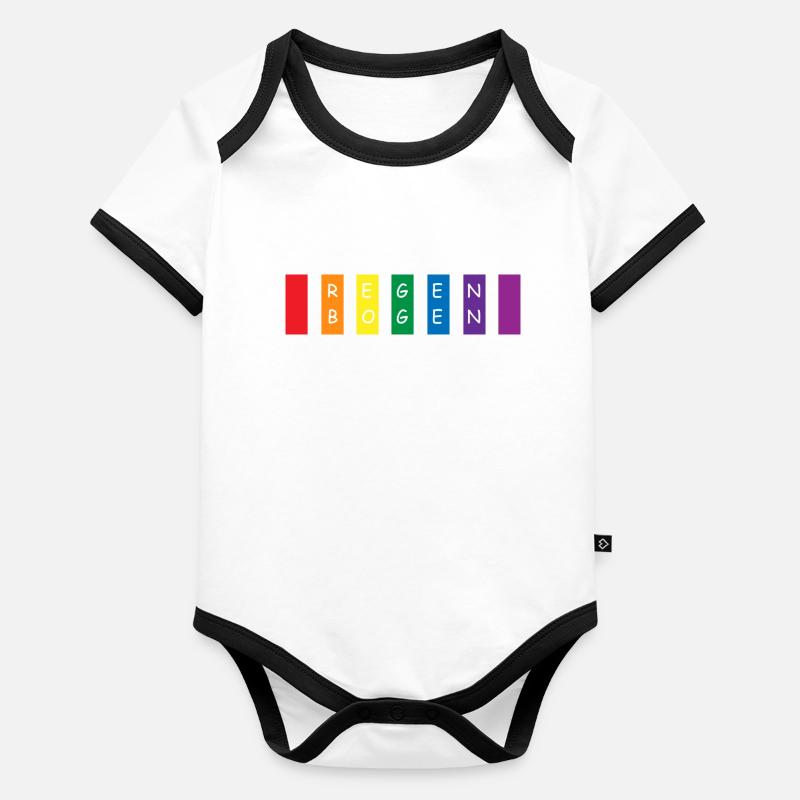 arc en ciel Body Bébé bio contrasté manches courtes
