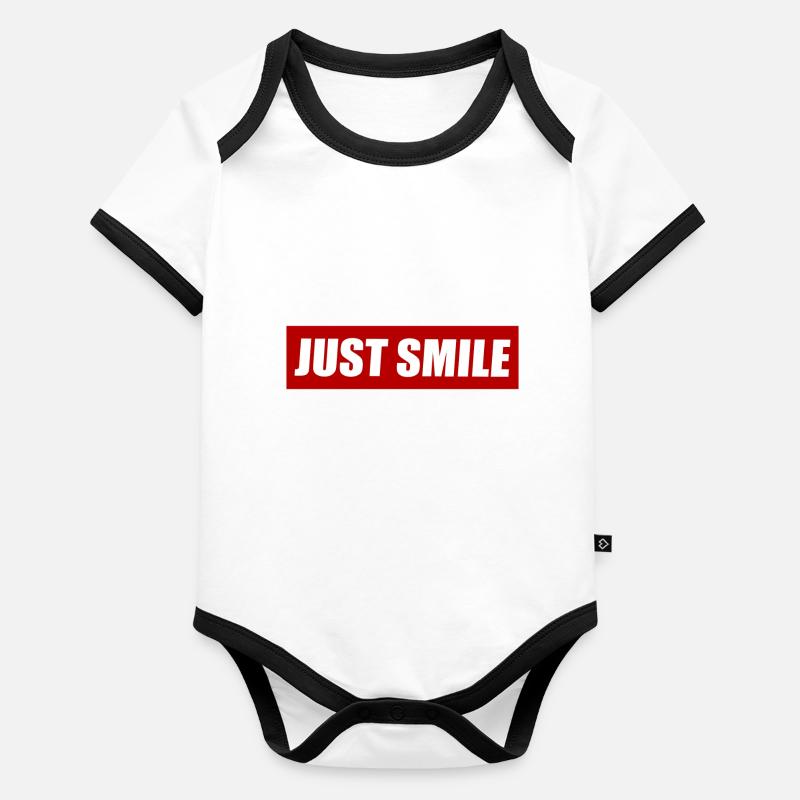 Souriez simplement Body Bébé bio contrasté manches courtes
