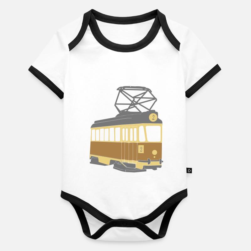 Tramway de Turku Body Bébé bio contrasté manches courtes