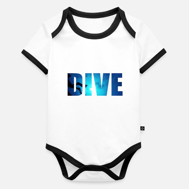 DIVE Underwater Diver Organic Baby Contrasting Bodysuit