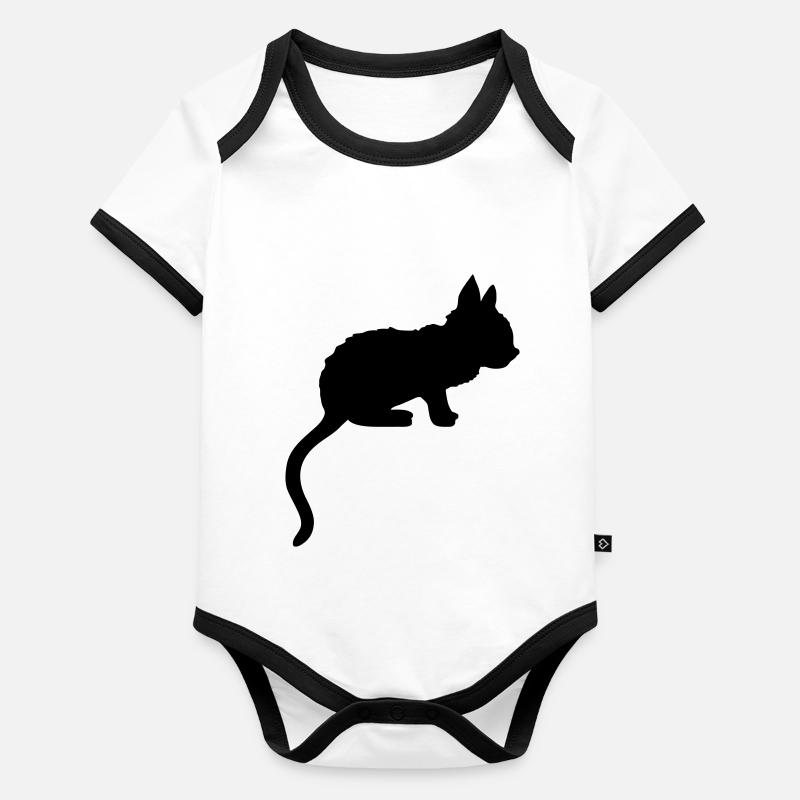 Silhouette ombre chaton mignon Body Bébé bio contrasté manches courtes