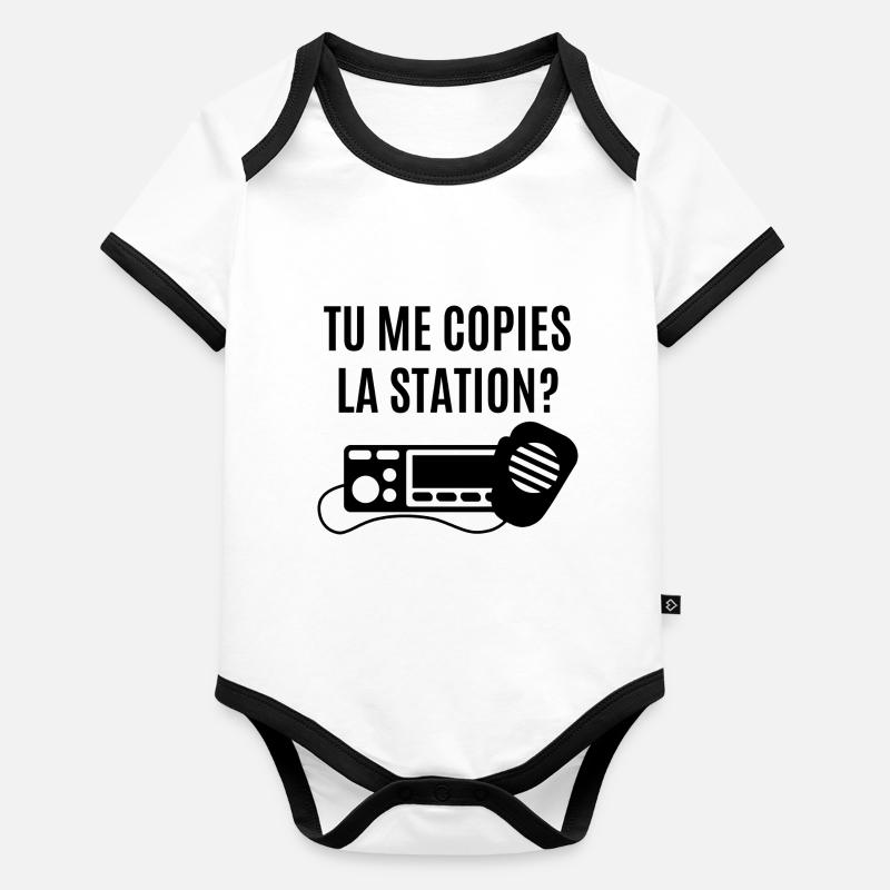 tu me copies la station Body Bébé bio contrasté manches courtes