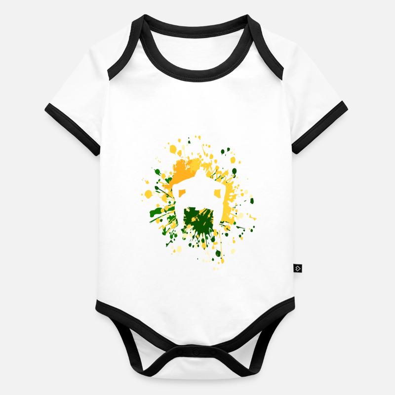 Sumo Lutteur Color Splash Body Bébé bio contrasté manches courtes