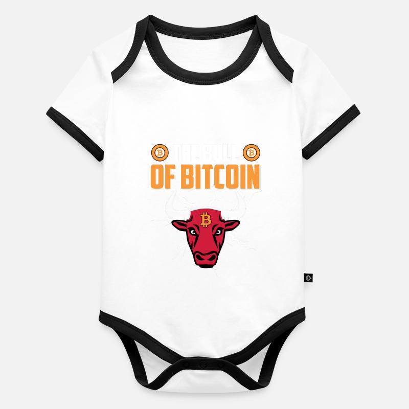 Der Stier von Bitcoin Baby Bio-Kurzarm-Kontrastbody
