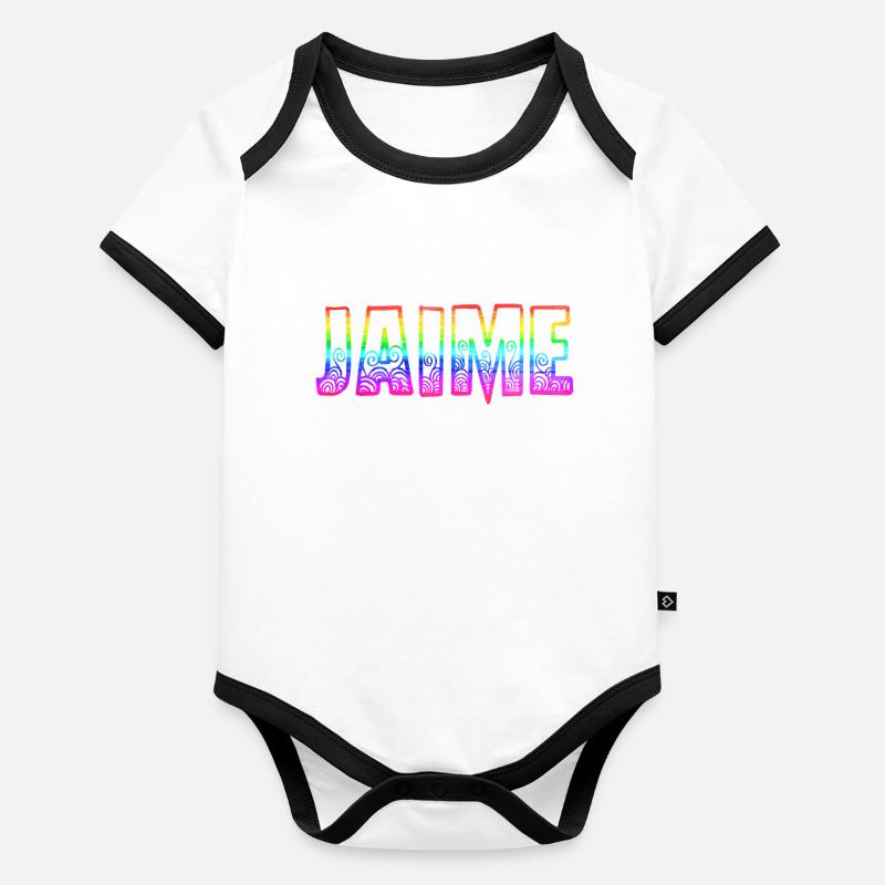 Jaime RS Arc-en-ciel Body Bébé bio contrasté manches courtes