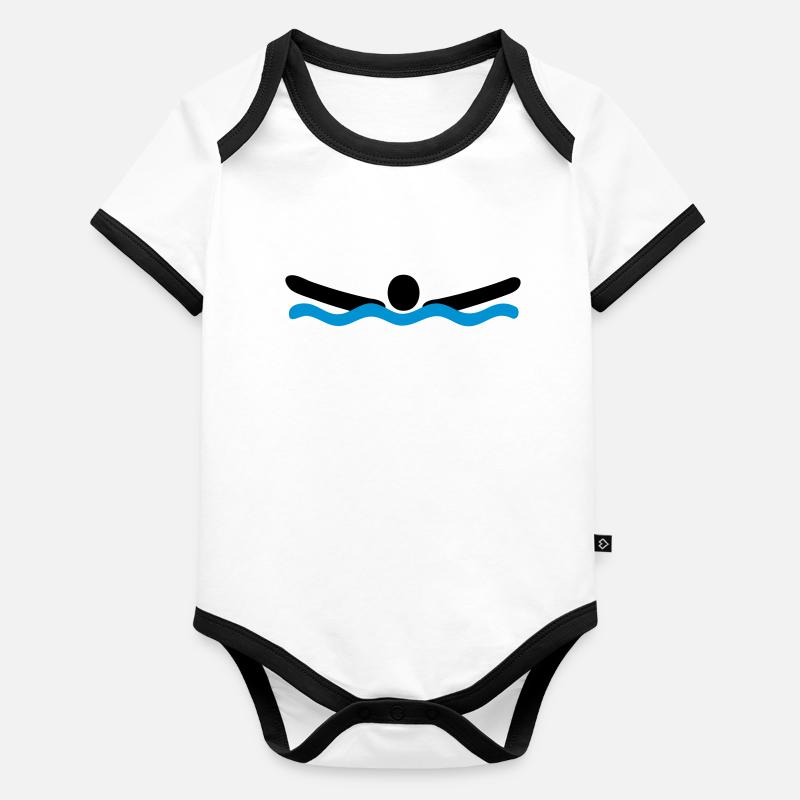 Delfinschwimmen Baby Bio-Kurzarm-Kontrastbody