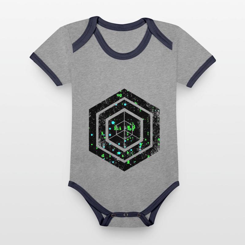 Hexagon-Programmierung Programmierer Codierung geometrisch Baby Bio-Kurzarm-Kontrastbody