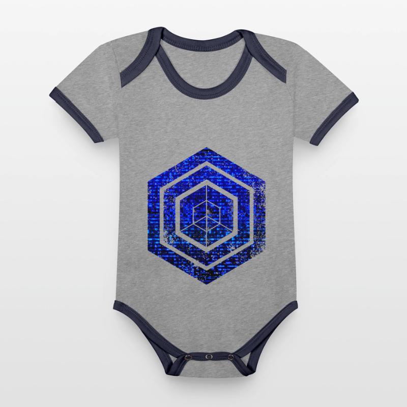 Hexagon-Programmierung Programmierer Codierung geometrisch Baby Bio-Kurzarm-Kontrastbody