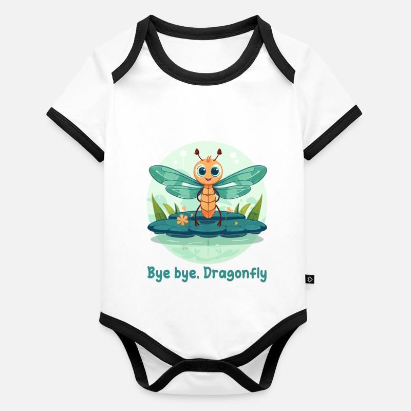 Bye bye, Dragonfly Body Bébé bio contrasté manches courtes