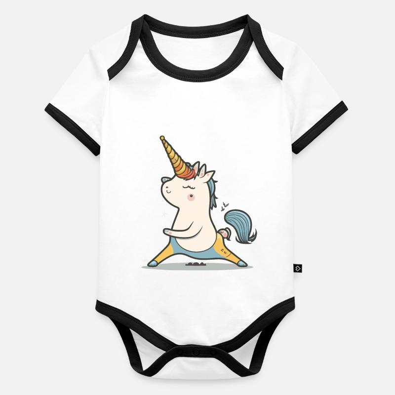 Zen-Einhorn Baby Bio-Kurzarm-Kontrastbody