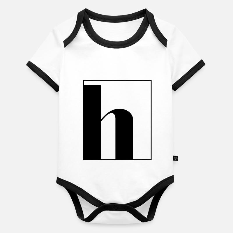 Buchstaben-Alphabet h Baby Bio-Kurzarm-Kontrastbody