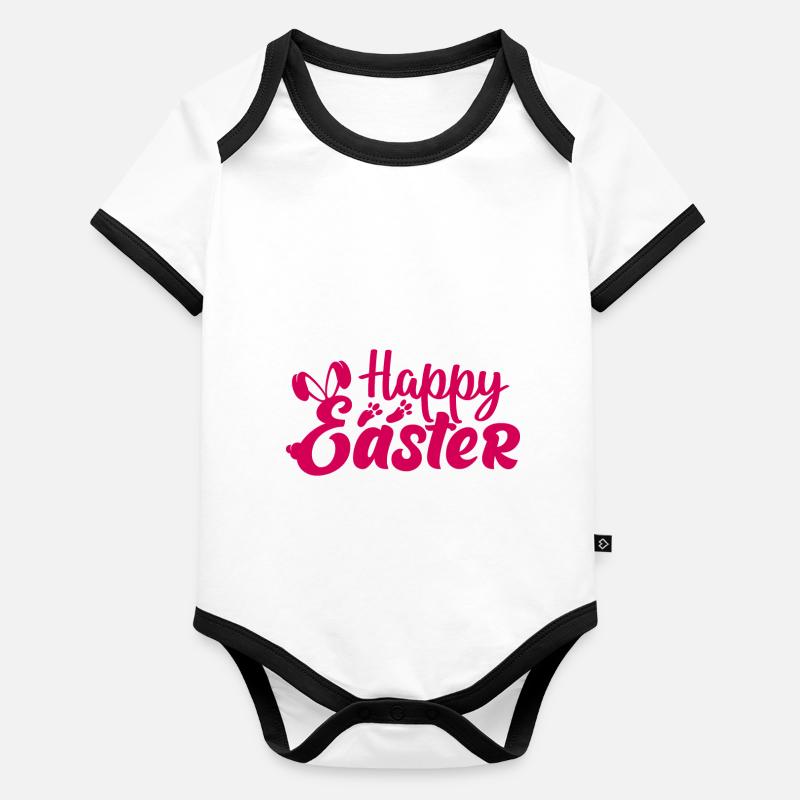 Joyeuse Pâques Body Bébé bio contrasté manches courtes