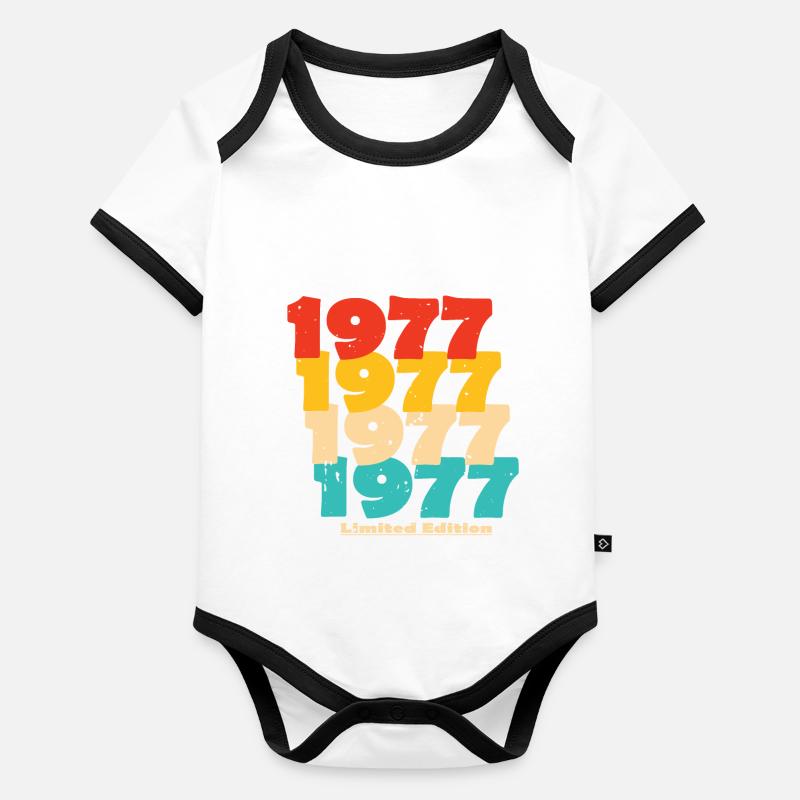 1977: Limitierte Auflage - 47-jähriges Jubiläum Baby Bio-Kurzarm-Kontrastbody