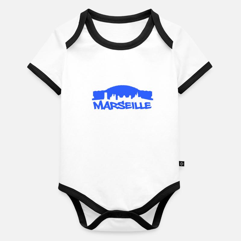 Marseille Body Bébé bio contrasté manches courtes