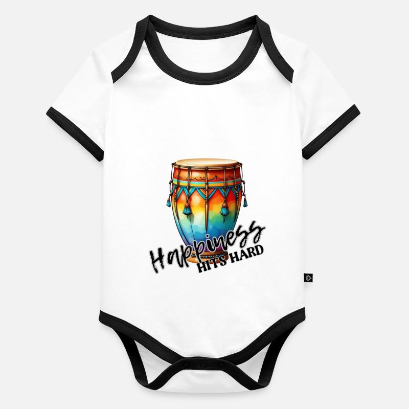 Das Glück schlägt hart zu - Aztec Style Drum Baby Bio-Kurzarm-Kontrastbody