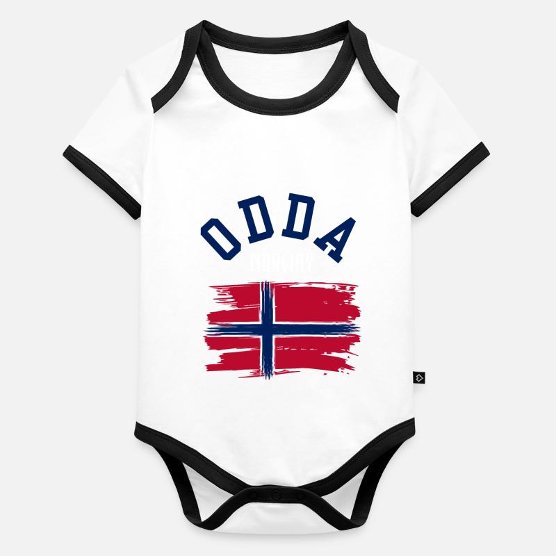 Odda, Norvège Body Bébé bio contrasté manches courtes
