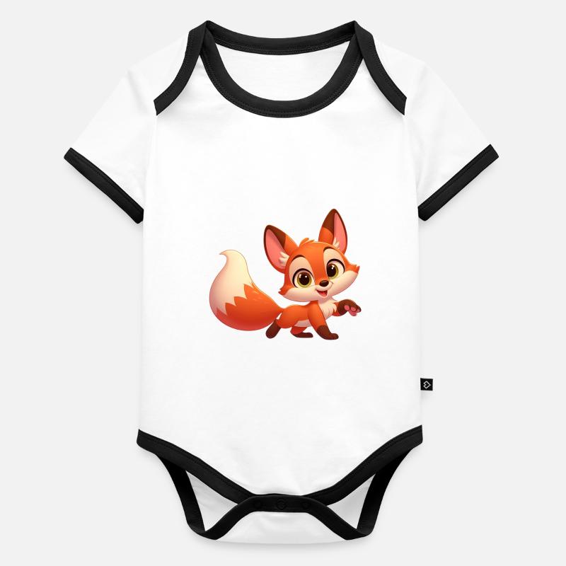 fox 7 Body Bébé bio contrasté manches courtes