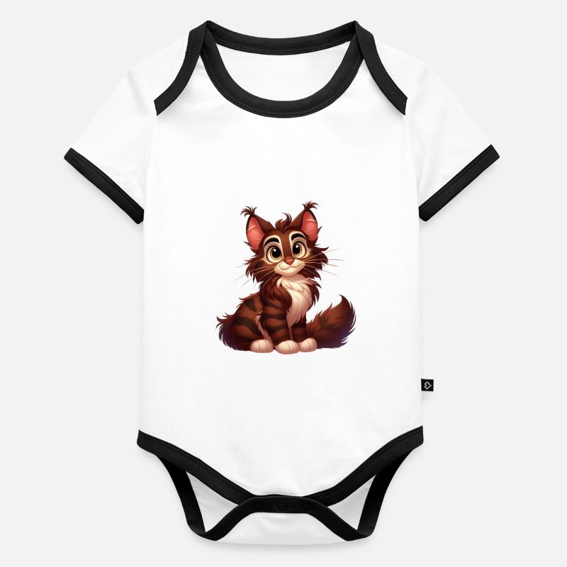 maine coon 8 Body Bébé bio contrasté manches courtes
