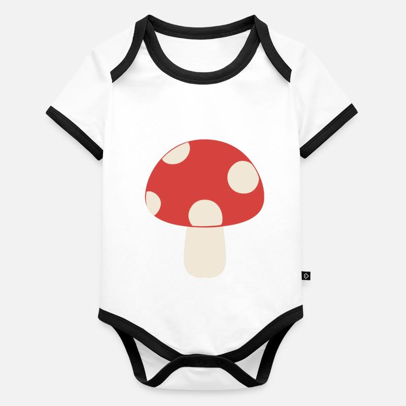 Champignon ludique Body Bébé bio contrasté manches courtes