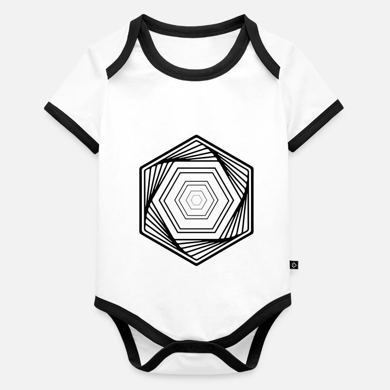 hexagon Baby Bio-Kurzarm-Kontrastbody