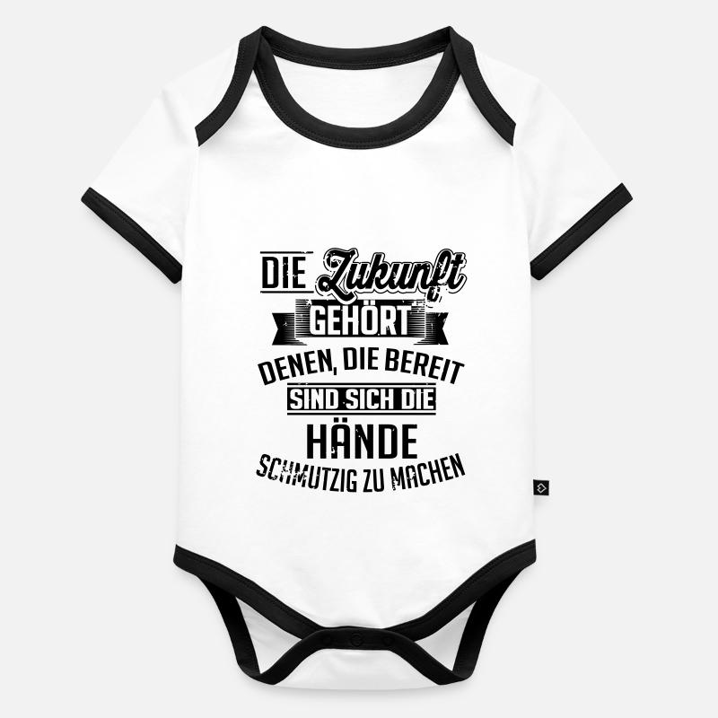 Ich mach mir die Hände schmutzig Baby Bio-Kurzarm-Kontrastbody