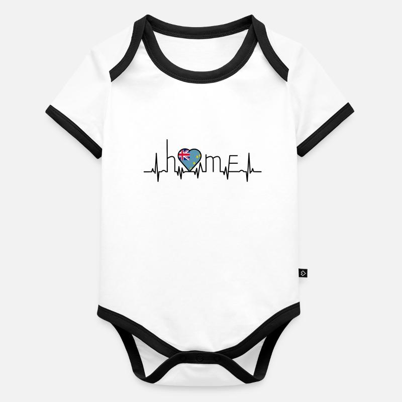 j'aime la maison Tuvalu Body Bébé bio contrasté manches courtes