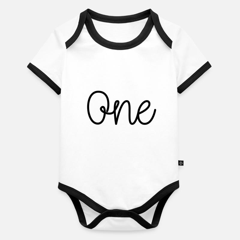 Ein Schwarz Baby Bio-Kurzarm-Kontrastbody
