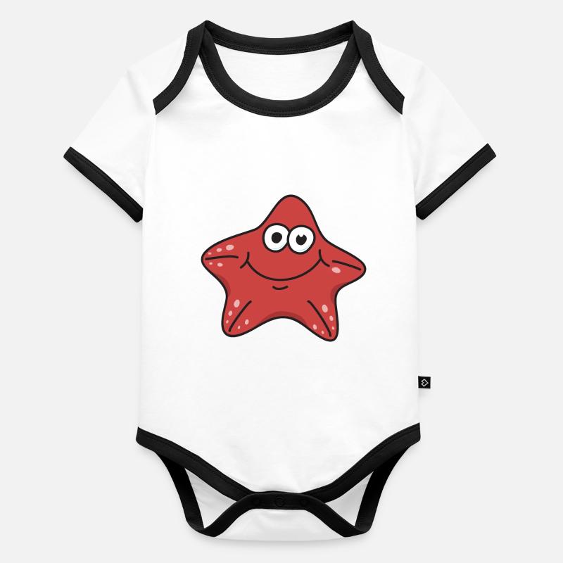 étoile de mer Body Bébé bio contrasté manches courtes