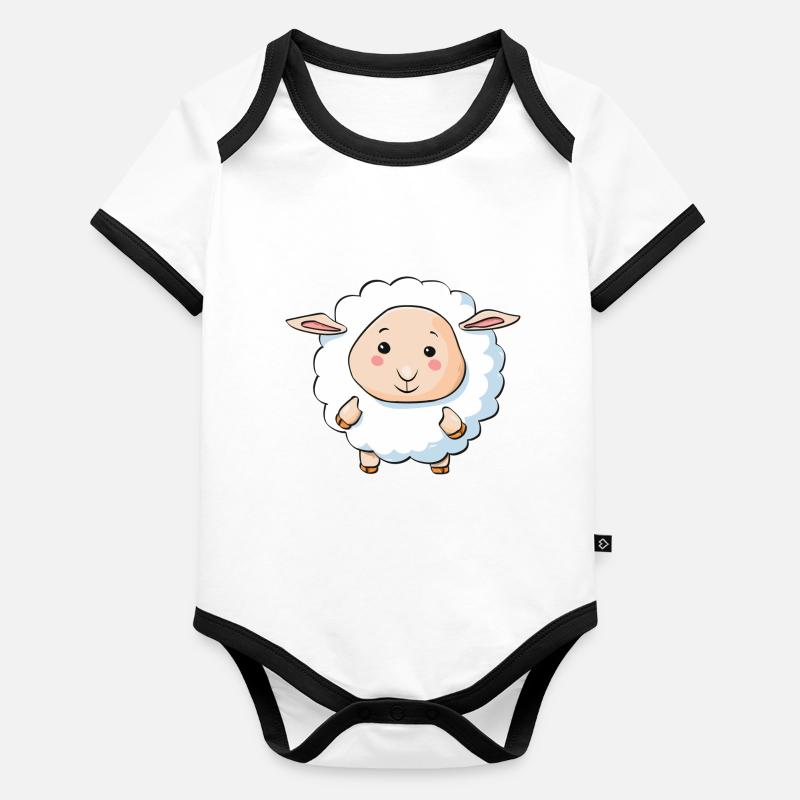 agneau Body Bébé bio contrasté manches courtes