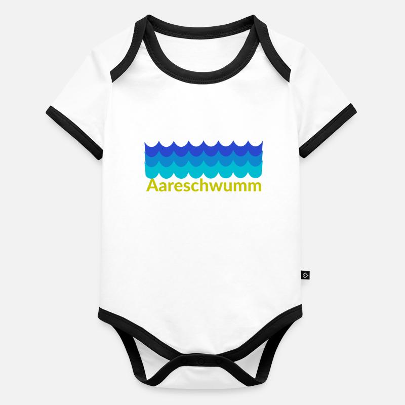Aareschwumm dans l'Aar Body Bébé bio contrasté manches courtes