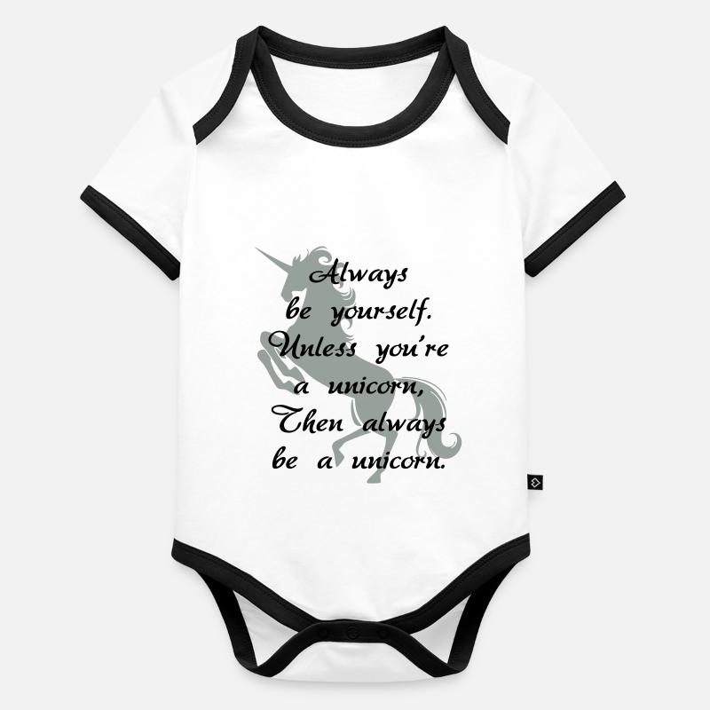 Always be a unicorn Body Bébé bio contrasté manches courtes