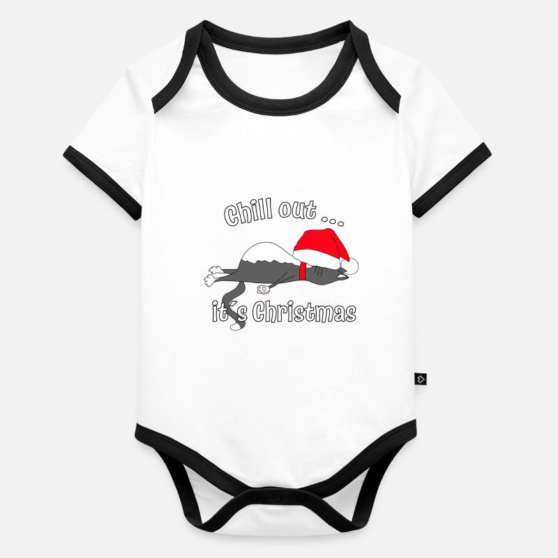 Chill out ... C’est Christmas Chat Body Bébé bio contrasté manches courtes