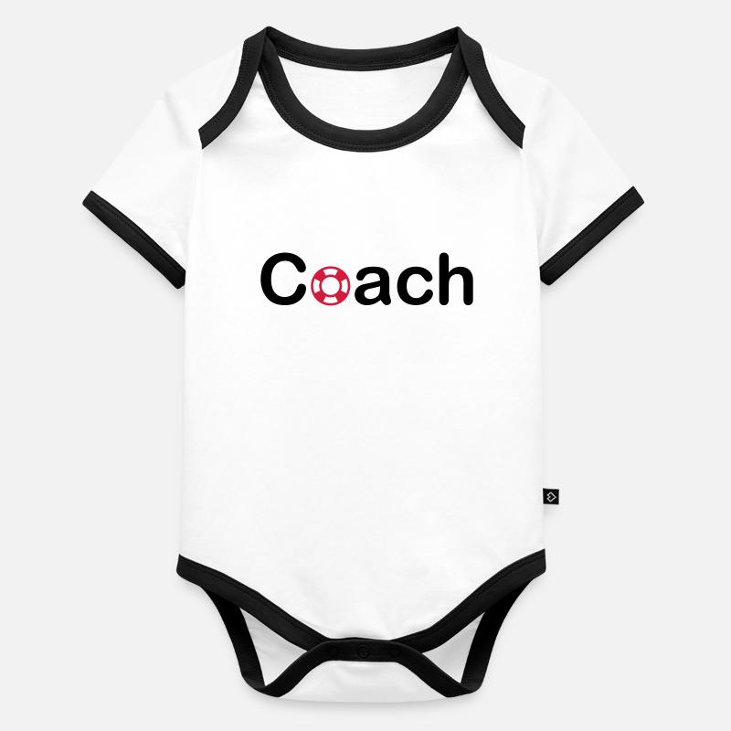 ★ couleurs design ★ coach (bouée de sauvetage) Body Bébé bio contrasté manches courtes