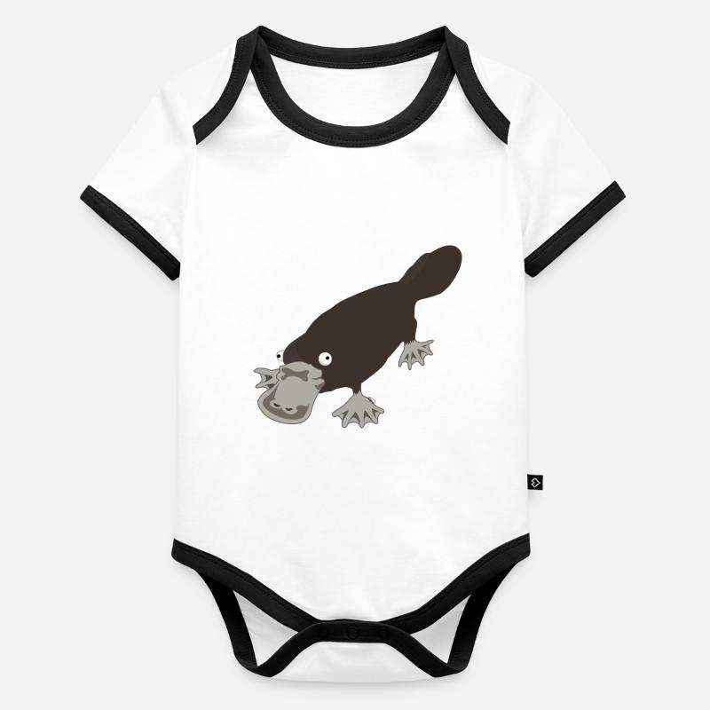 ornithorynque Body Bébé bio contrasté manches courtes