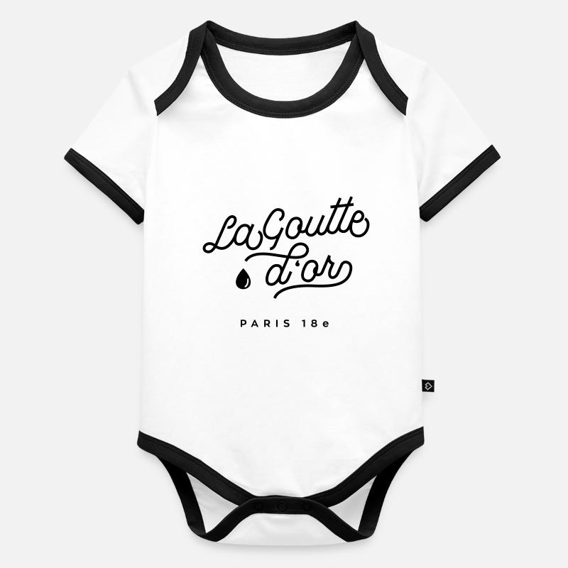 La Goutte d'or - 18e arrondissement Paris Body Bébé bio contrasté manches courtes