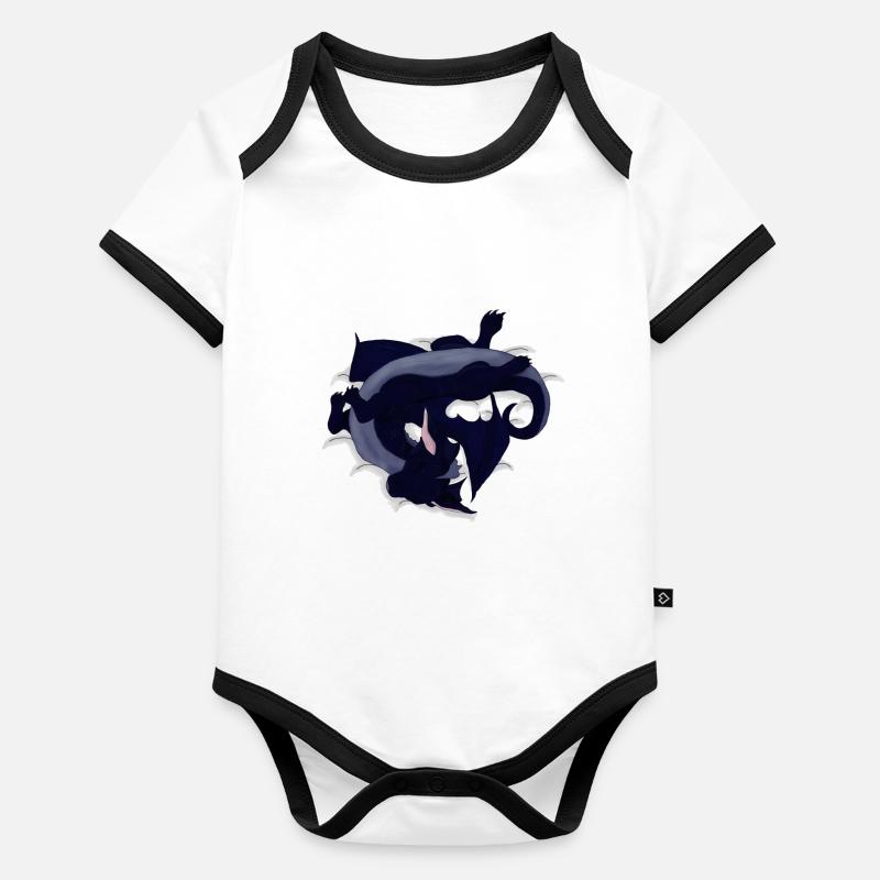Bébé dragon dormir Body Bébé bio contrasté manches courtes