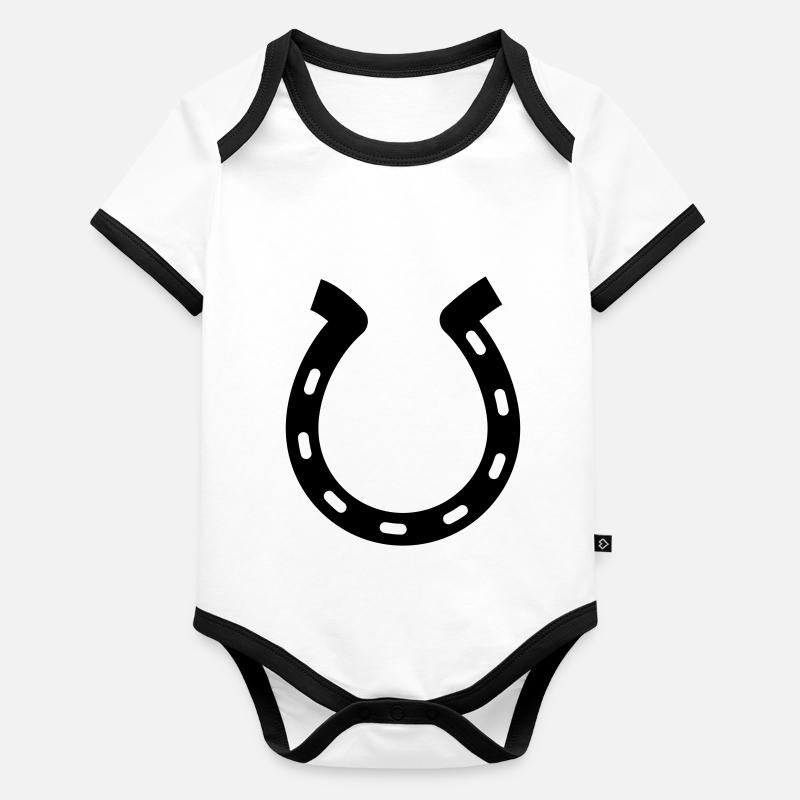 Hufeisen Baby Bio-Kurzarm-Kontrastbody