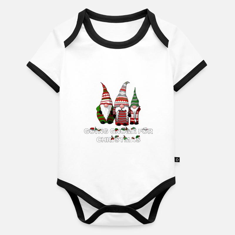 Going gnome pour noel Body Bébé bio contrasté manches courtes