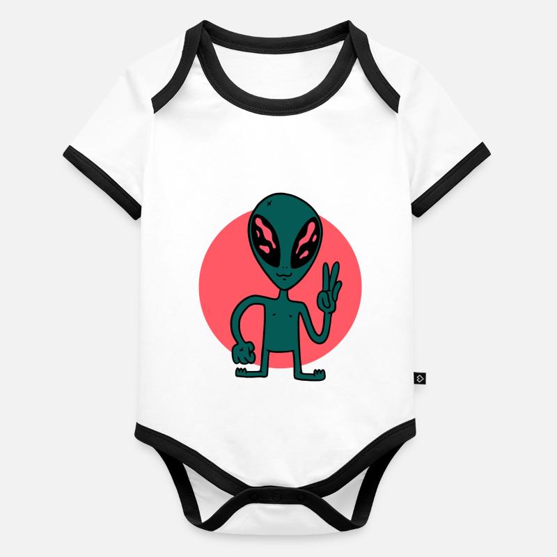 Aliens Außerirdische Existenz Lustiger Spruch Kind Baby Bio-Kurzarm-Kontrastbody