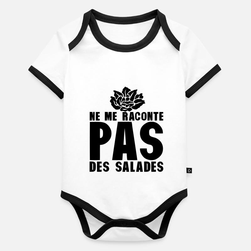 raconte pas salade expression Body Bébé bio contrasté manches courtes