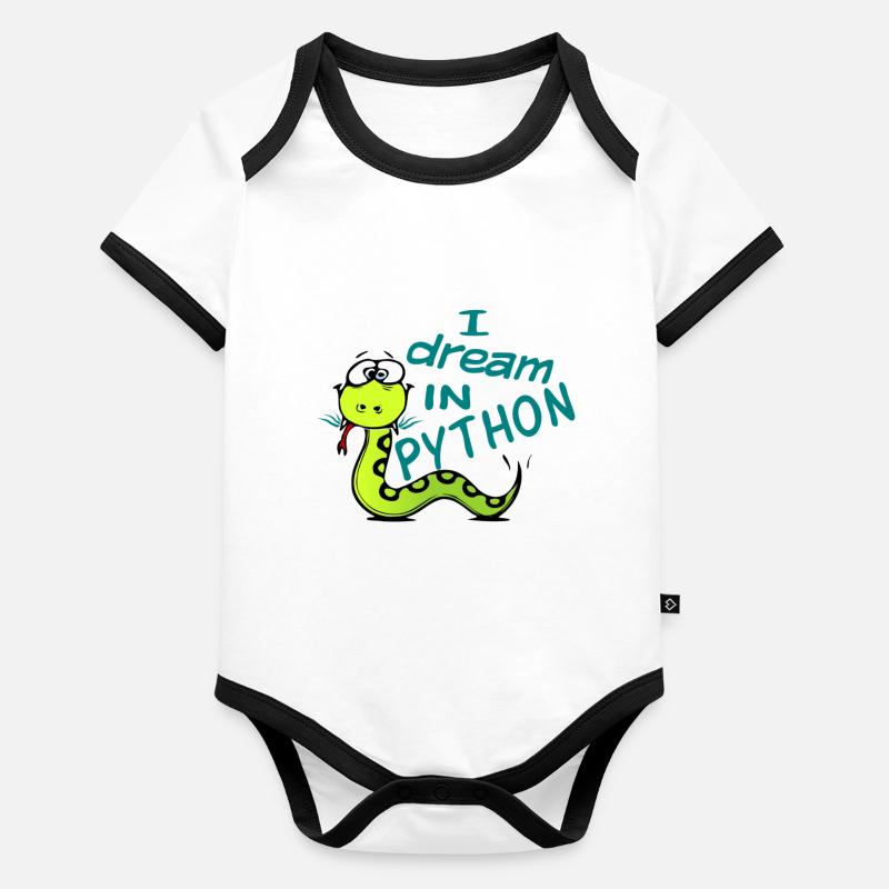 Programmeur Python Body Bébé bio contrasté manches courtes