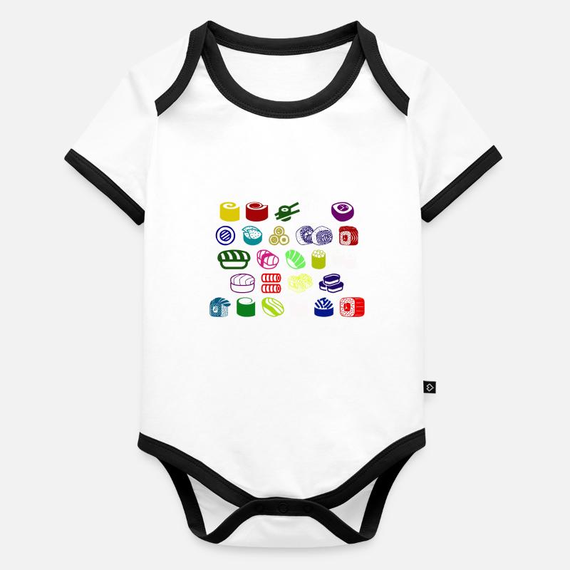 sushi art Baby Bio-Kurzarm-Kontrastbody