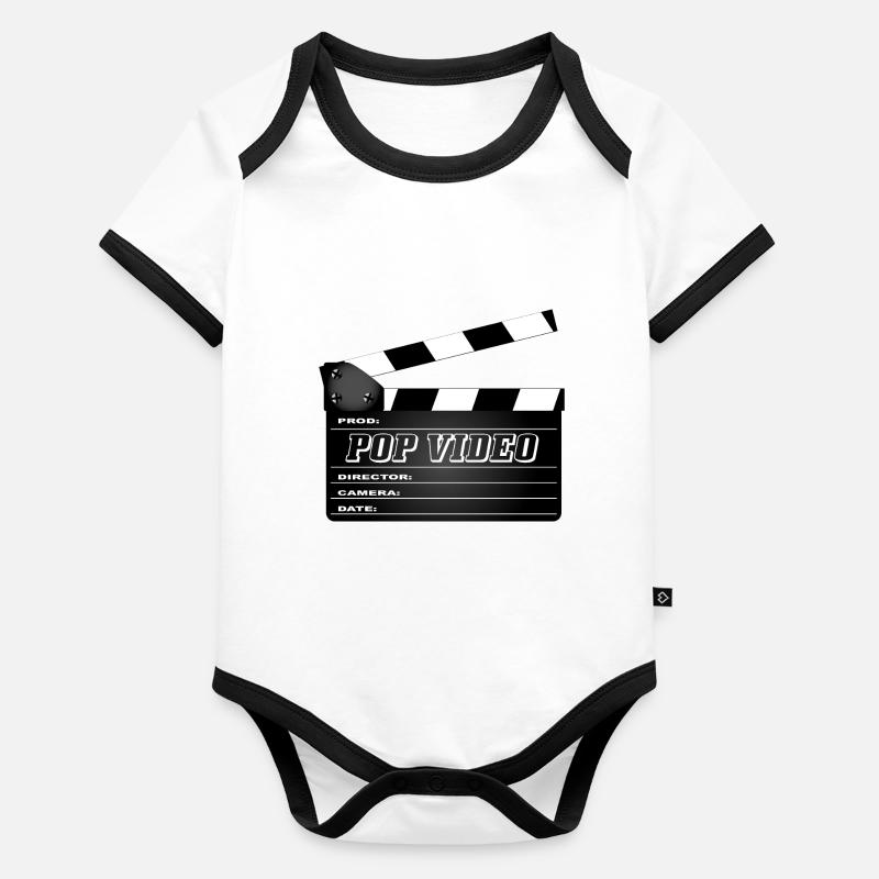 Pop Video Movie Clapperboard Organic Baby Contrasting Bodysuit