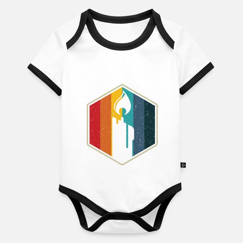 Candle retro hexagon candle making diy candle Organic Baby Contrasting Bodysuit