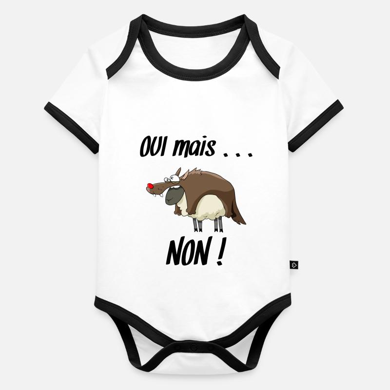 Oui mais Non! Body Bébé bio contrasté manches courtes