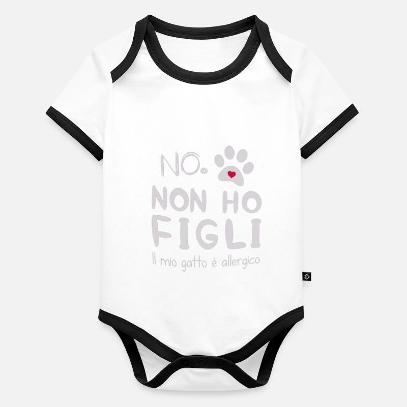 weiße allergische Katze Baby Bio-Kurzarm-Kontrastbody