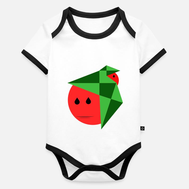 Drôle d’homme pastèque Body Bébé bio contrasté manches courtes