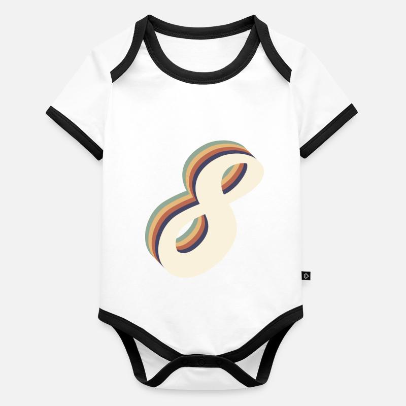 Vintage 8th Jubiläum Baby Bio-Kurzarm-Kontrastbody