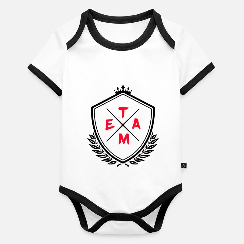 team wappen1 Baby Bio-Kurzarm-Kontrastbody